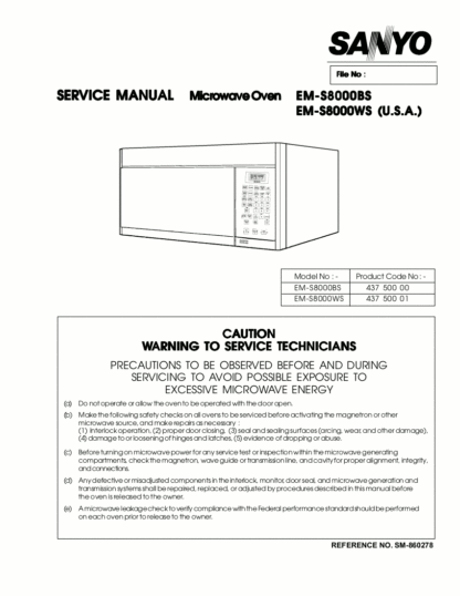 Sanyo Microwave Oven Service Manual 08