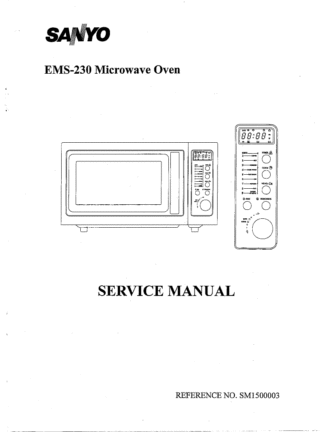 Sanyo Microwave Oven Service Manual 13