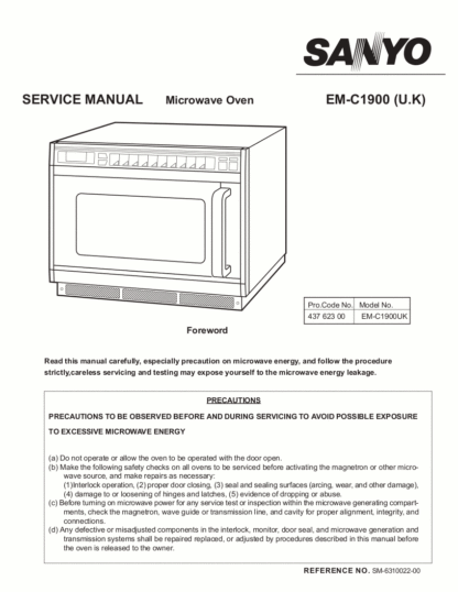 Sanyo Microwave Oven Service Manual 18