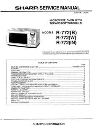 Sharp Microwave Oven Service Manual 43