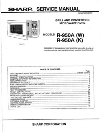 Sharp Microwave Oven Service Manual 50