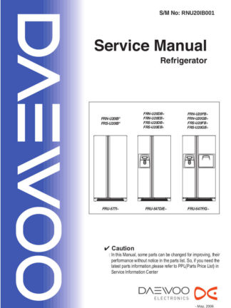 Daewoo Refrigerator Service Manual 22