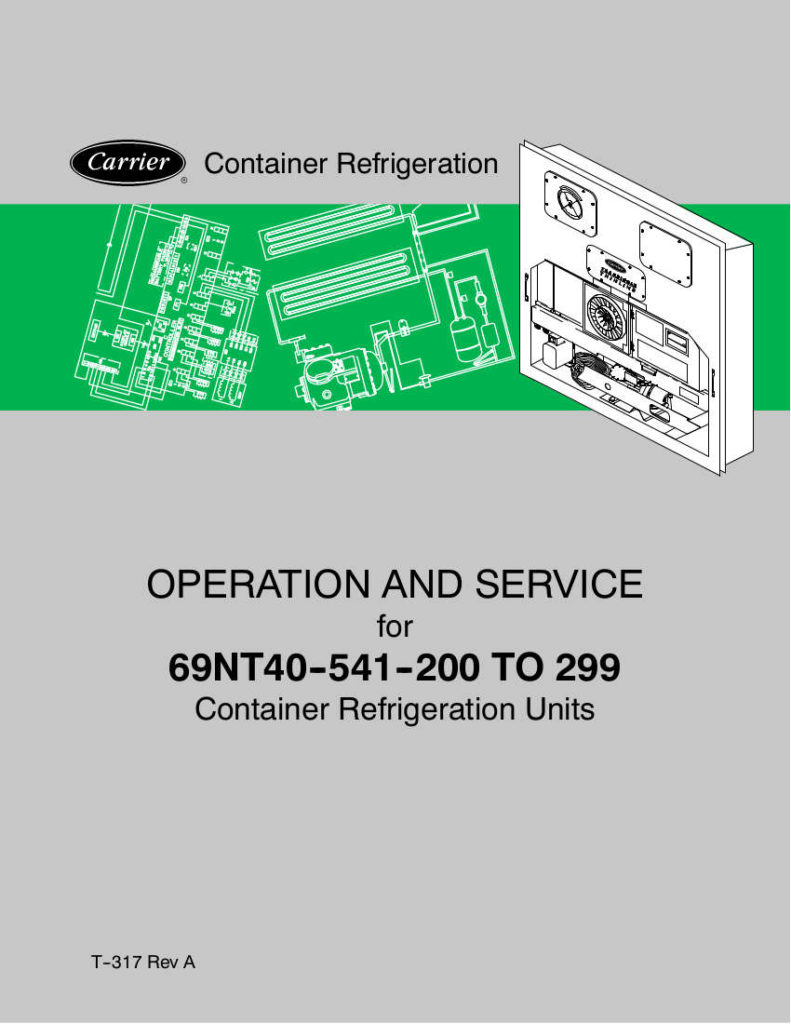 Carrier Container Refrigeration Repair Manual Model 69NT40-541