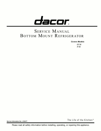 Dacor Refrigerator Service Manual 03