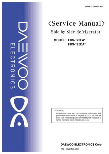 Daewoo Refrigerator Service Manual 13