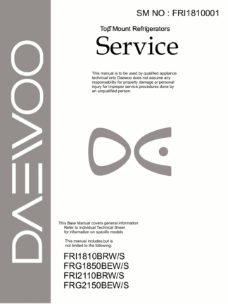 Daewoo Refrigerator Service Manual 15