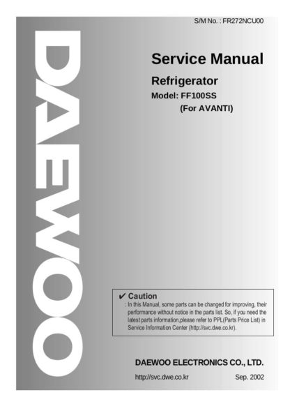 Daewoo Refrigerator Service Manual 17