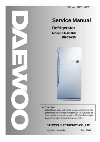 Daewoo Refrigerator Service Manual 24