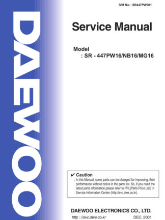 Daewoo Refrigerator Service Manual 25