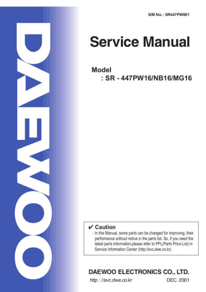 Daewoo Refrigerator Service Manual 25
