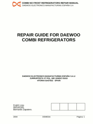 Daewoo Refrigerator Service Manual 28