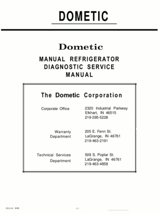Dometic Refrigerator Service Manual 05