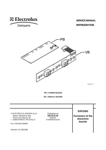 Electrolux Refrigerator Service Manual 01