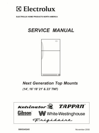 Frigidaire Refrigerator Service Manual 17