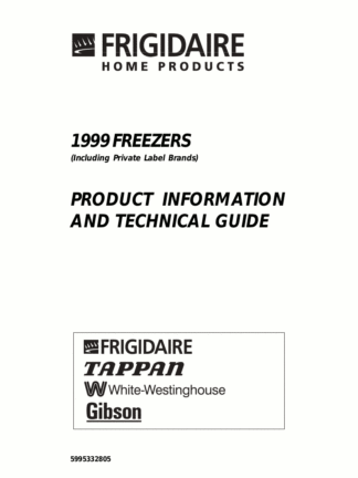 Frigidaire Refrigerator Service Manual 02