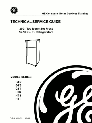 GE Top Mount Refrigerator Service Manual