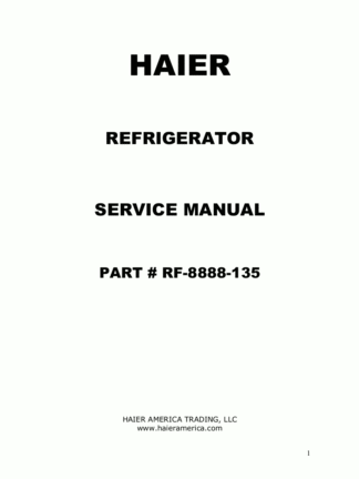 Haier Refrigerator Service Manual 01