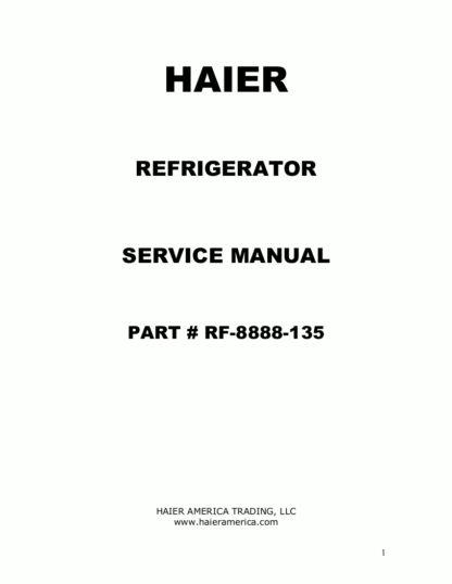 Haier Refrigerator Service Manual 01