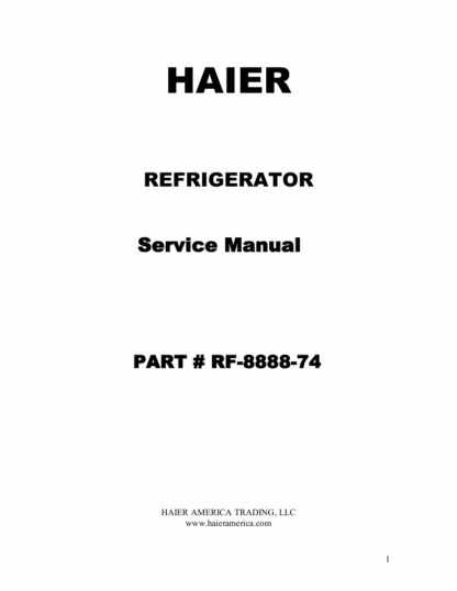 Haier Refrigerator Service Manual 05