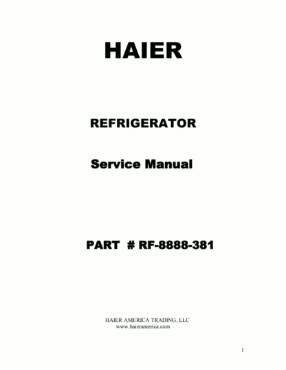 Haier Refrigerator Service Manual 06