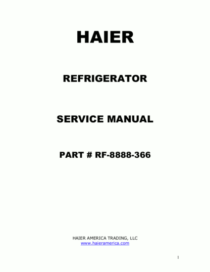 Haier Refrigerator Service Manual 07