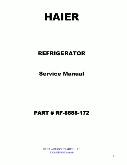 Haier Refrigerator Service Manual 08