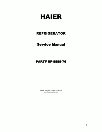 Haier Refrigerator Service Manual 12
