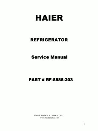 Haier Refrigerator Service Manual 18