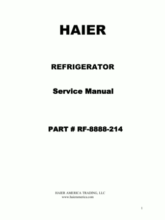 Haier Refrigerator Service Manual 20