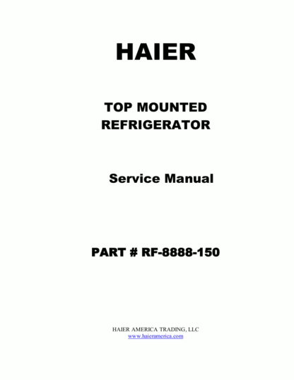 Haier Refrigerator Service Manual 22