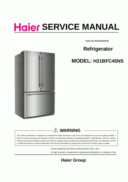Haier Refrigerator Service Manual 35