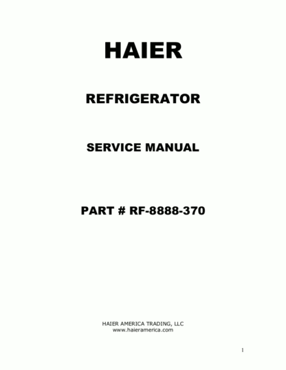 Haier Refrigerator Service Manual 36