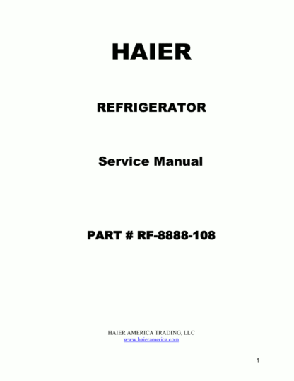 Haier Refrigerator Service Manual 50