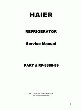 Haier Refrigerator Service Manual 54
