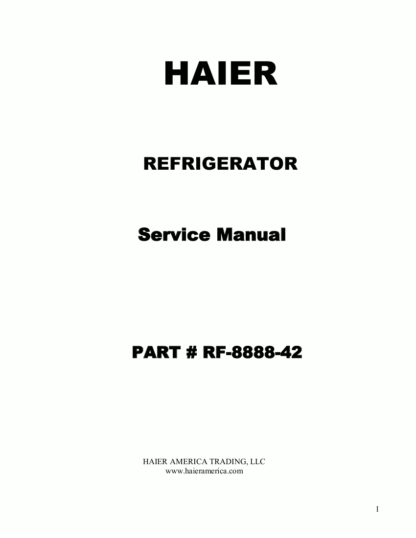 Haier Refrigerator Service Manual 55