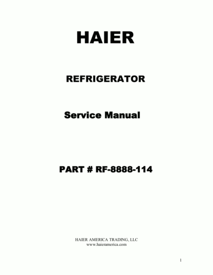 Haier Refrigerator Service Manual 64