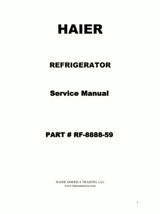 Haier Refrigerator Service Manual 72