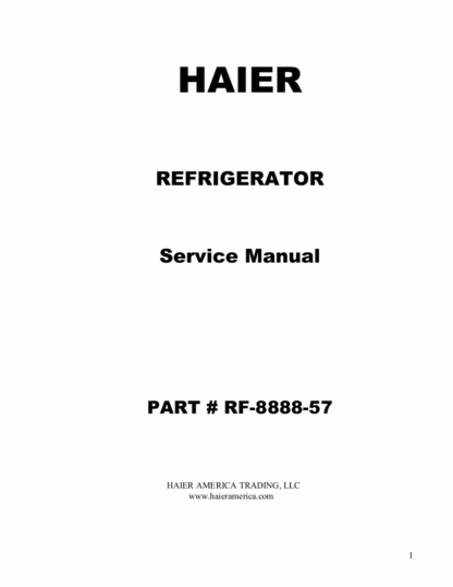 Haier Refrigerator Service Manual 73