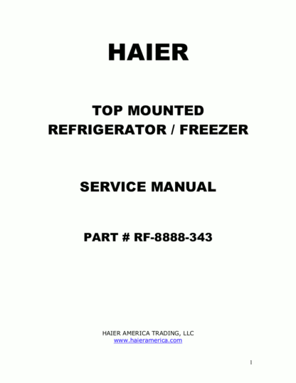 Haier Refrigerator Service Manual 80