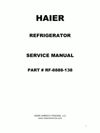Haier Refrigerator Service Manual 86