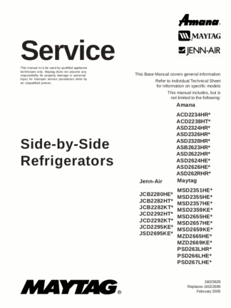 Jenn-Air Refrigerator Service Manual 07