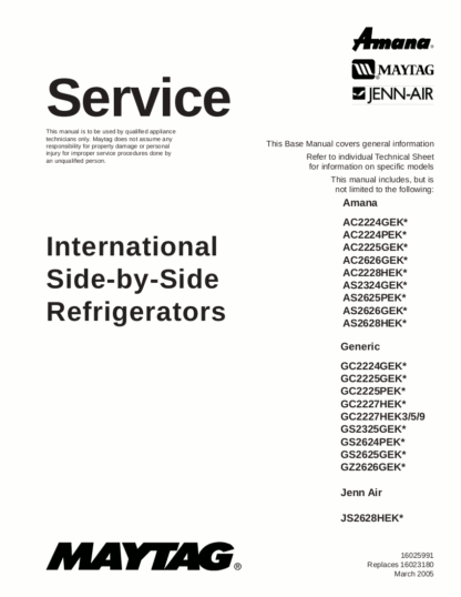 Jenn-Air Refrigerator Service Manual 10