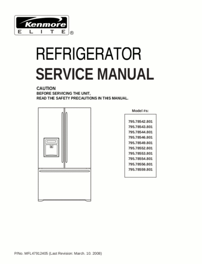 Kenmore Refrigerator Service Manual 01