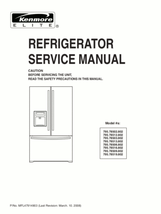 Kenmore Refrigerator Service Manual 04