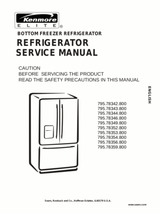 Kenmore Refrigerator Service Manual 07