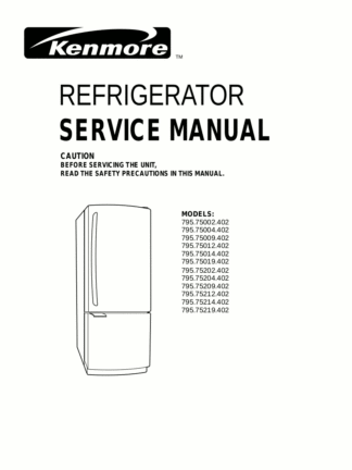 Kenmore Refrigerator Service Manual 08
