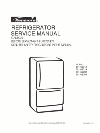 Kenmore Refrigerator Service Manual 10