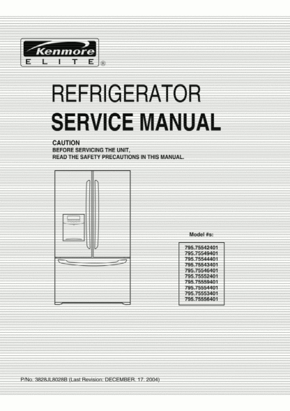 Kenmore Refrigerator Service Manual 12