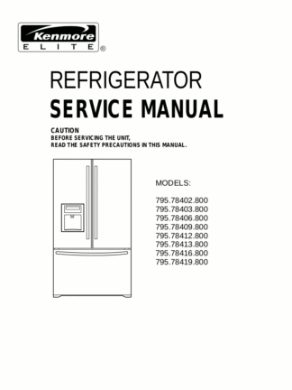 Kenmore Refrigerator Service Manual 13