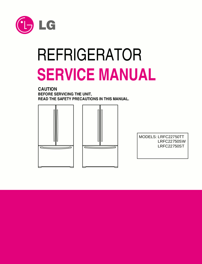 LG Refrigerator Service Manual Model LRFC22750